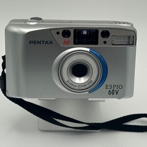 Pentax Espio 60V 35mm Point and Shoot Film Camera With Case Tested Working